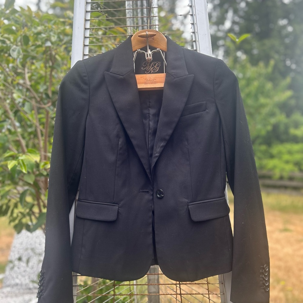 Mango Black Sport Coat Tailored Blazer